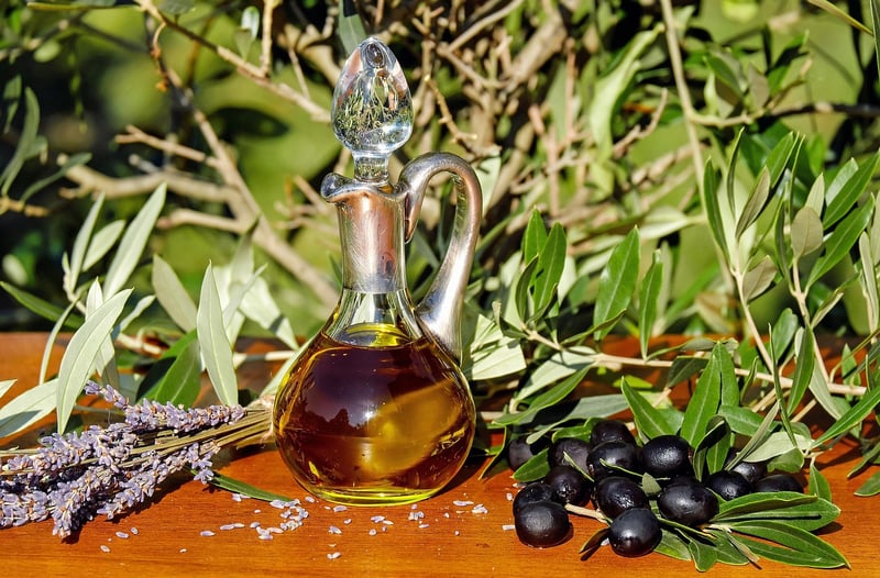 Fresh herbs in olive oil